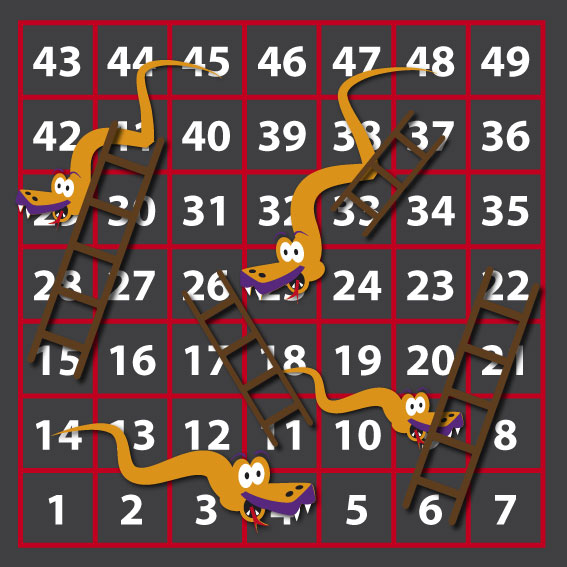 1-49 Snakes & Ladders  2.8m x 2.8m Outline
