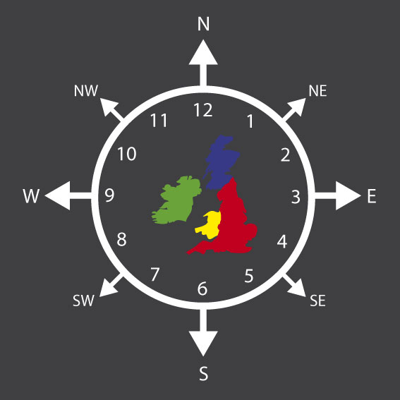 Compass Clock Map 3m Diameter