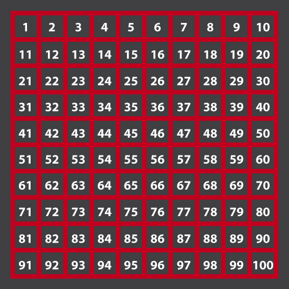 Number Grid Outline 4m x 4m