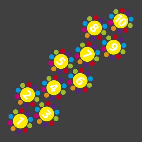 Flower Hopscotch 2- 3.2m x 0.8m