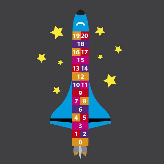 Rocket Hopscotch 1-20   5m