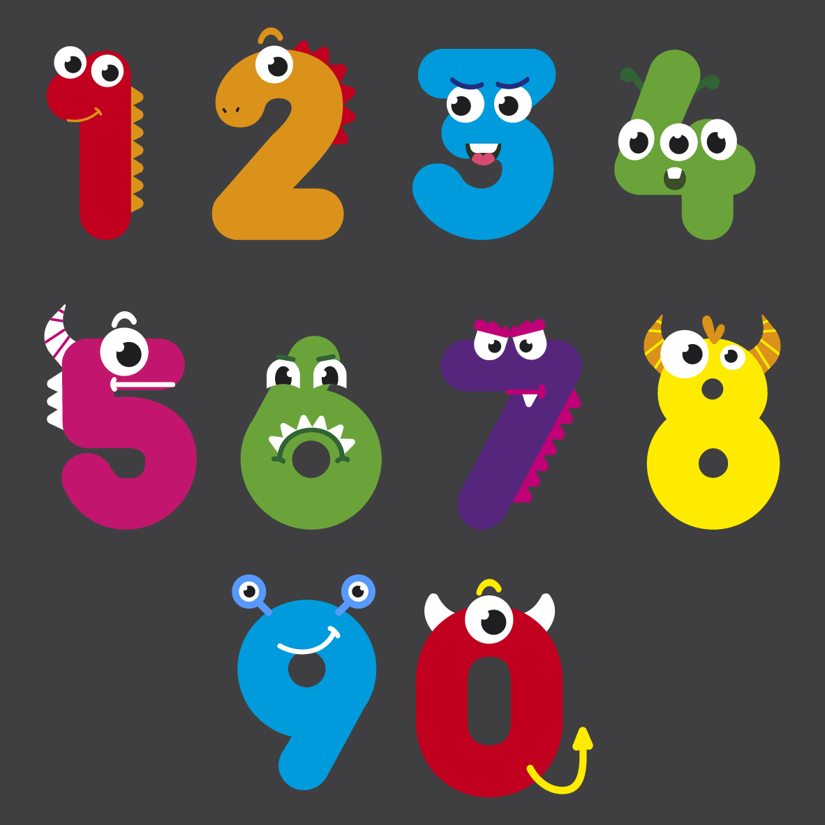 1-10 Number Faces 0.5m Each