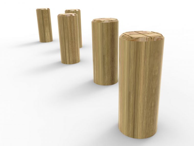 Set of 5 Stepping Logs