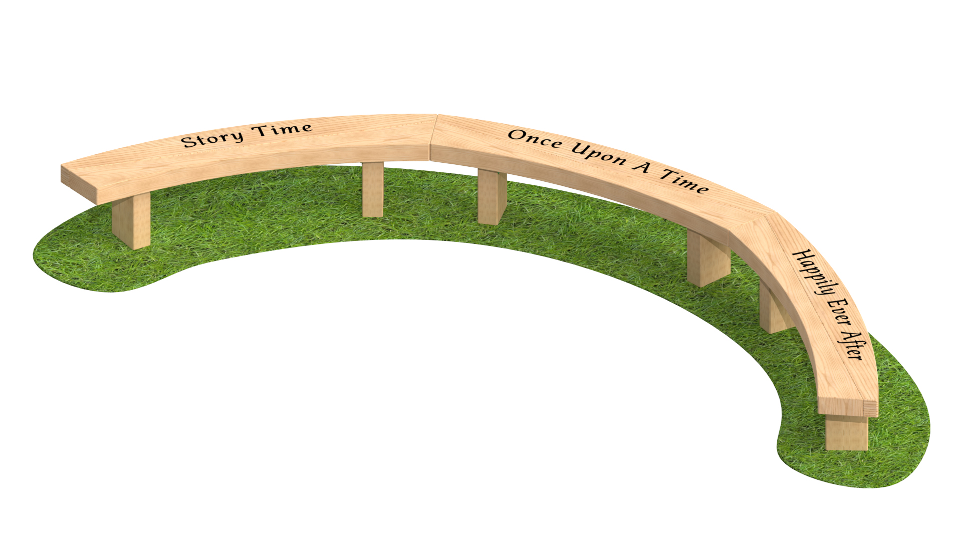 1.8m Engraved Group Curved Bench