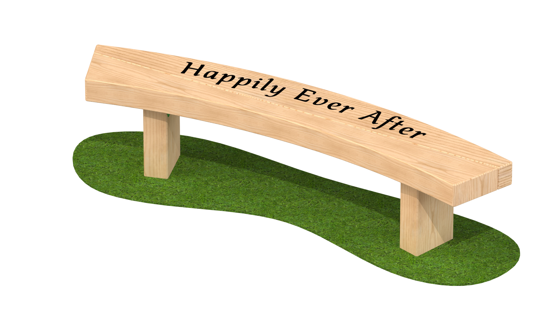 1.8m Engraved Happily Ever After Bench