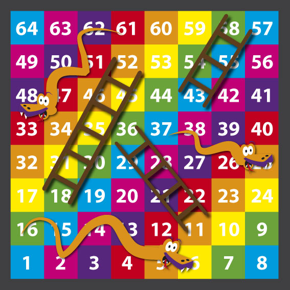 1-64 Snakes & Ladders 2.4m x 2.4m Solid