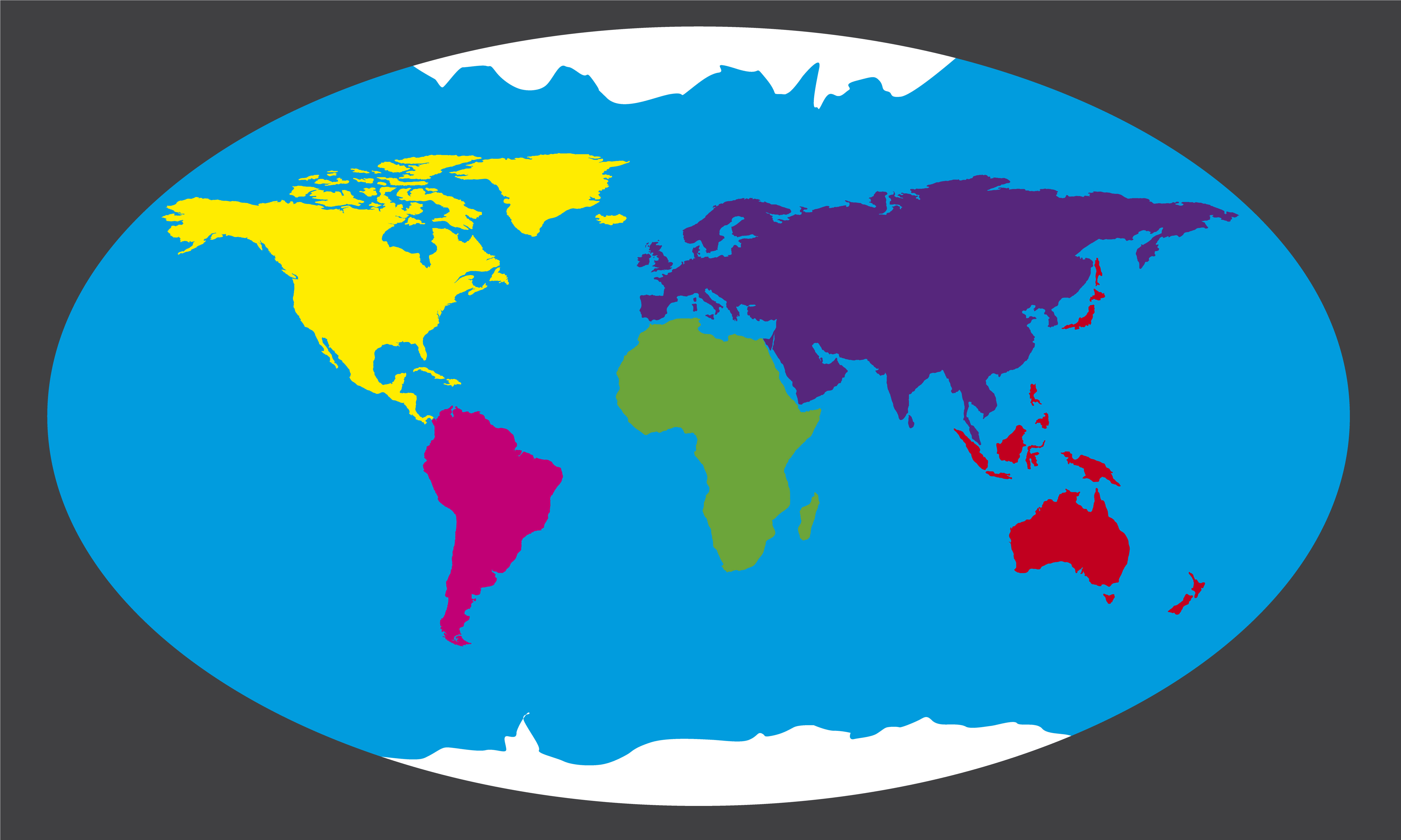 World Map Oval 4m x 2.5m