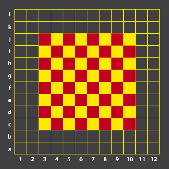 Chess Board with Coordinates Grid 3.9m x 3.9m