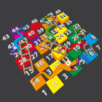 NEW 1-49   3D Snakes & Ladders-2  3m x 3m