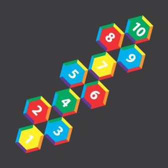 NEW Hexagon Hopscotch-2    2.8m x 0.8m 